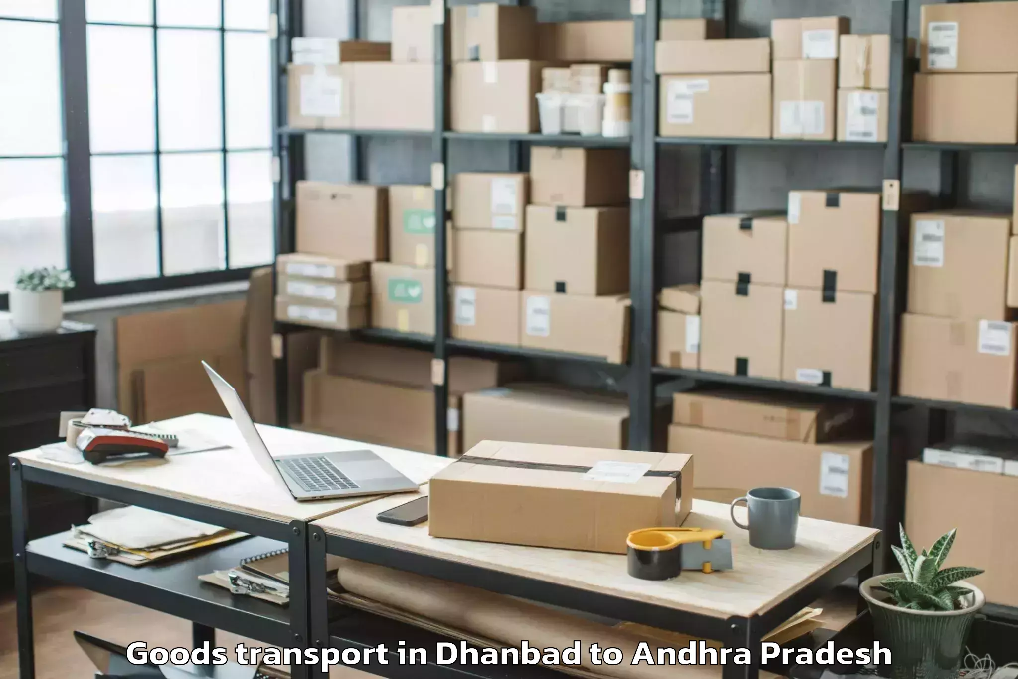 Discover Dhanbad to Kirlampudi Goods Transport